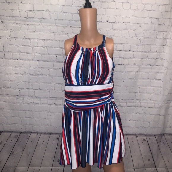 Other - Red, White & Blue Striped Bathing Suit size M